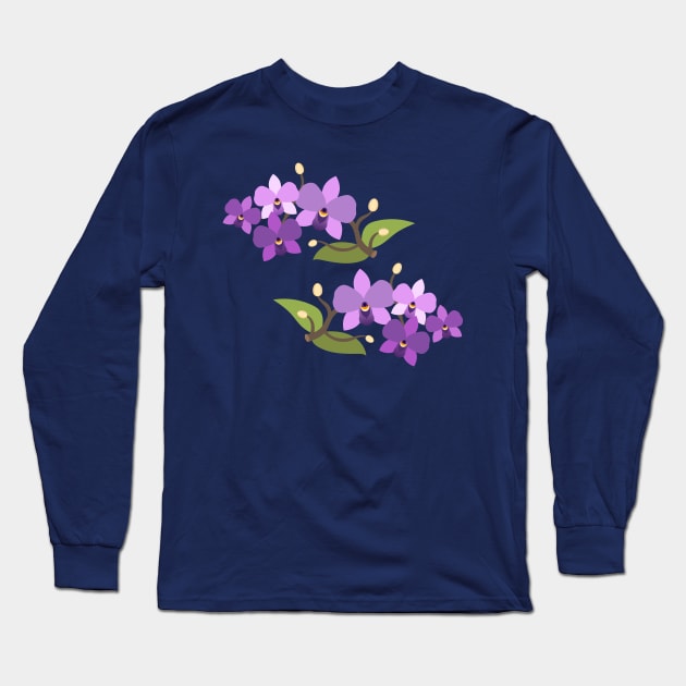 Purple orchid Long Sleeve T-Shirt by Geramora Design